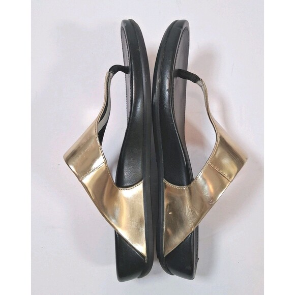 FitFlop Womens Sandals Flip Flops Size 5 Gold Brown  371-001 Leather Thongs - Picture 3 of 7